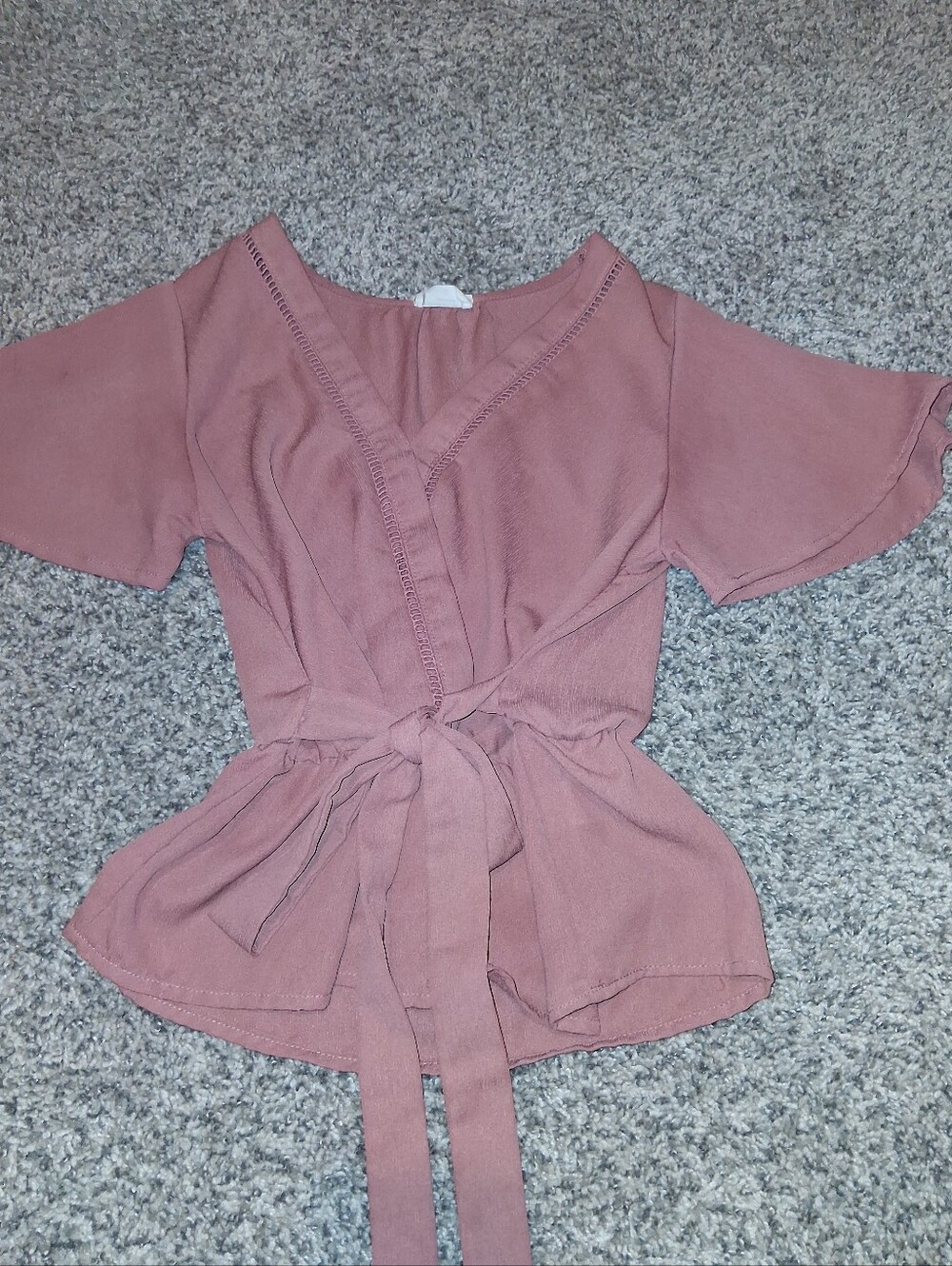 Women's Wrap Front Blouse in Dusty Rose